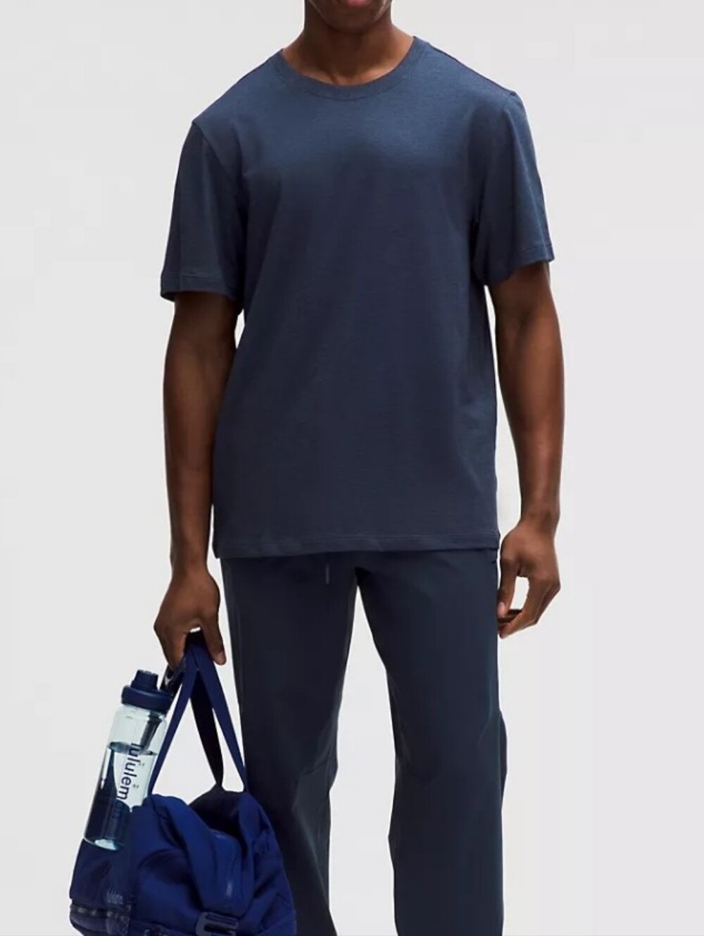 Lululemon Men's Jersey Navy Short-Sleeve Tee Size L